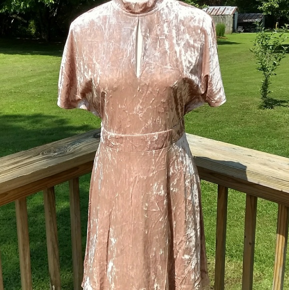 Grey & Gray velvet dress sz 8 rosegold NWT *D6 - Picture 2 of 5